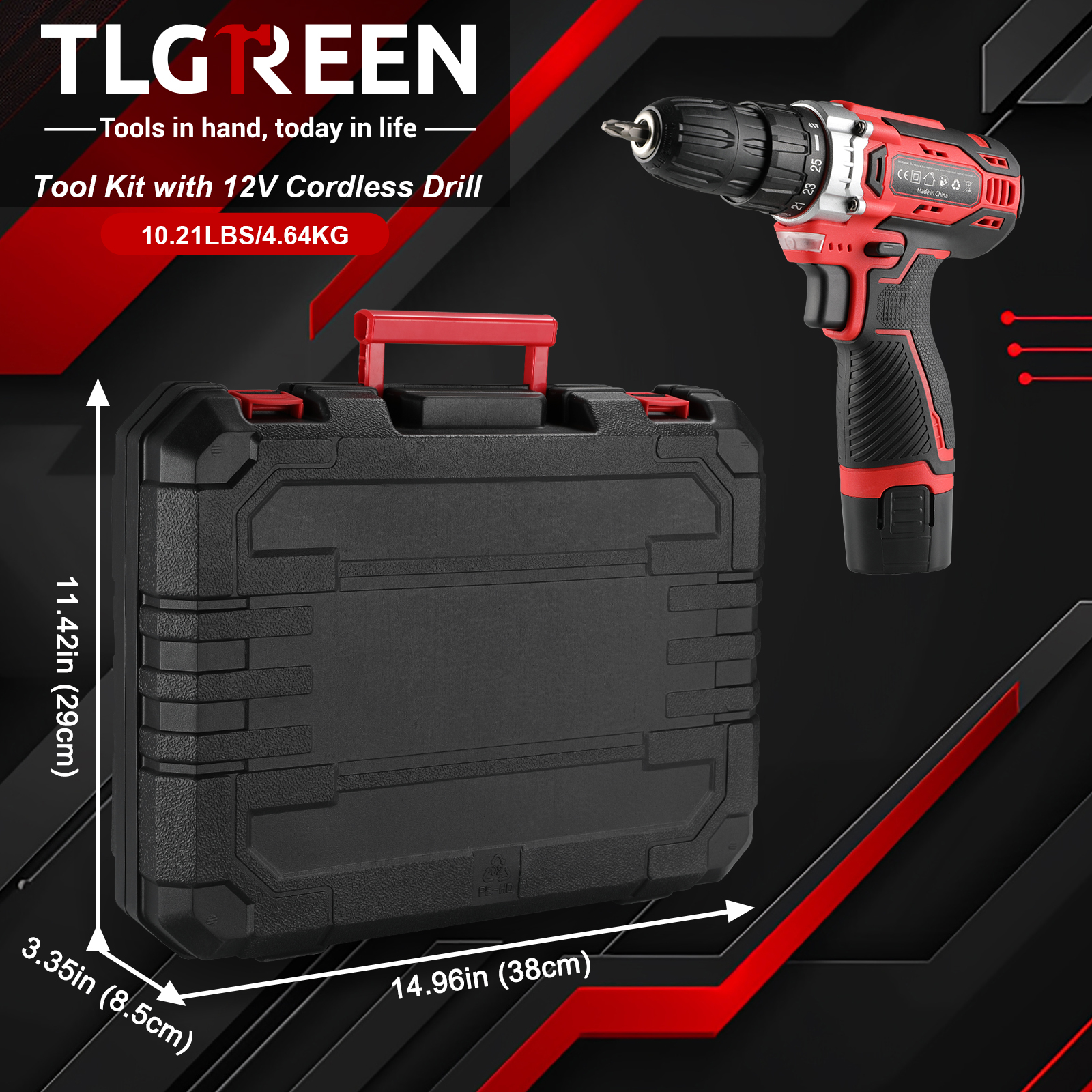 TLGREEN 12V Cordless Drill Set with 139 Accessories photo 7