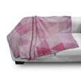 thumbnail image 3 of Pink Soft Flannel Fleece Throw Blanket, Abstract Vintage Triangles Mosaic Grid Style Graphic Pattern Design Image Print, Cozy Plush for Indoor and Outdoor Use, 50" x 70", Pink, by Ambesonne, 3 of 6