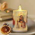 thumbnail image 2 of YANHAIGONG LED Prayer flameless Candles, Jesus LED Pillar Candle Battery Operated, Realistic Fake Electronic Candles for Jesus Saints Religious Decoration, LED Flickering Pillar Candles, 2 of 7