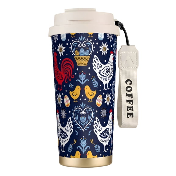 1pc Chicken Coffee Mug, 18oz Leak-proof Double-Wall Travel Cup, Thoughtful Mother's Day Gift