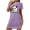 Purple, variant on Aobny Sexy Night Gowns for Woman Festival Ghost Black Nightwear Short Sleeve Short Lightweight Summer Pajamas,S