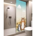 thumbnail image 2 of Window Privacy Film Japanese Yellow Cats Stained Glass Window Film Decorative Sun Block Window Cover Sunflowers Cartoon Country Animals Window Clings Static Adhesive Sticker for Bathroom 29.5"x78.7", 2 of 7