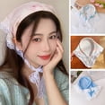 thumbnail image 6 of Ins Pastoral Style Lazy Person Lace Headscarf Lace Headband Sun Protection Headscarf Triangle Headscarf Hairhoop Triangle Scarf Hairhoop Headwear 3, 6 of 8