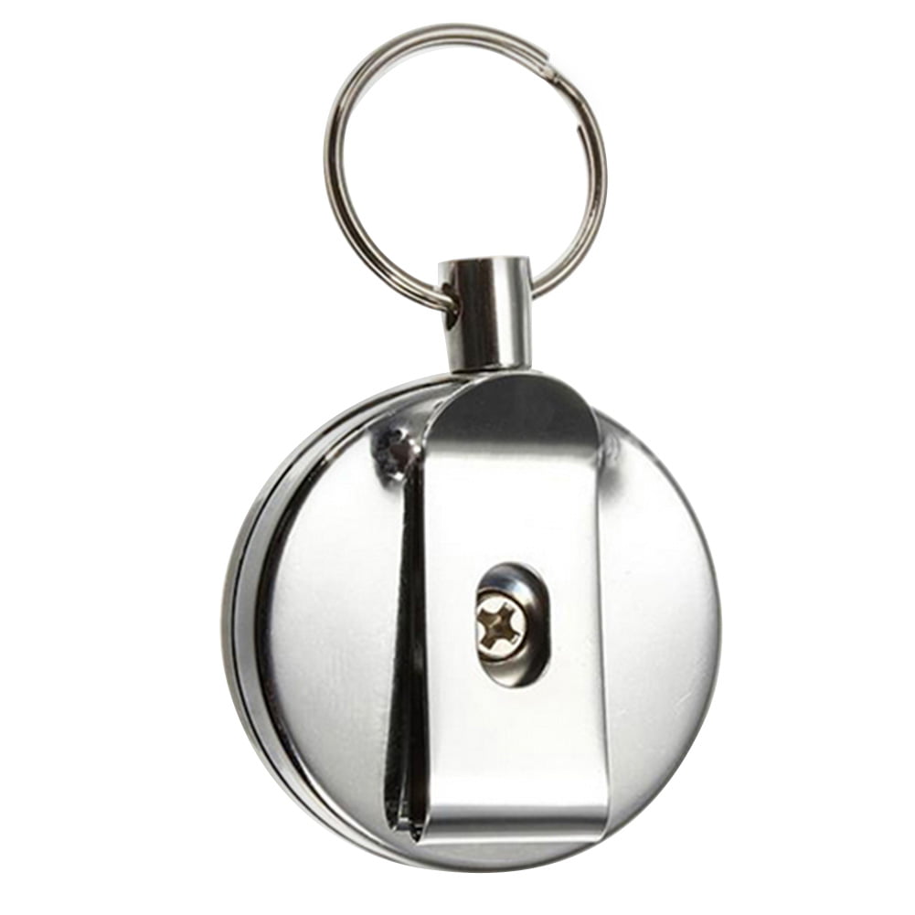 Retractable Key Chain Card Badge Holder Steel Recoil Ring Pull Belt Clip Recoil 