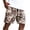 Brown, variant on Men’s Beach Shorts Summer Cotton Floral Jacquard Short Elastic Drawstring Hawaii Print Short with Pockets, Brown 3XL