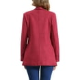 thumbnail image 3 of INSPIRAR CHIC Blazer de mujer con cuello de solapa, un botón, chaqueta de traje de ante sintético XS roja, 3 of 6