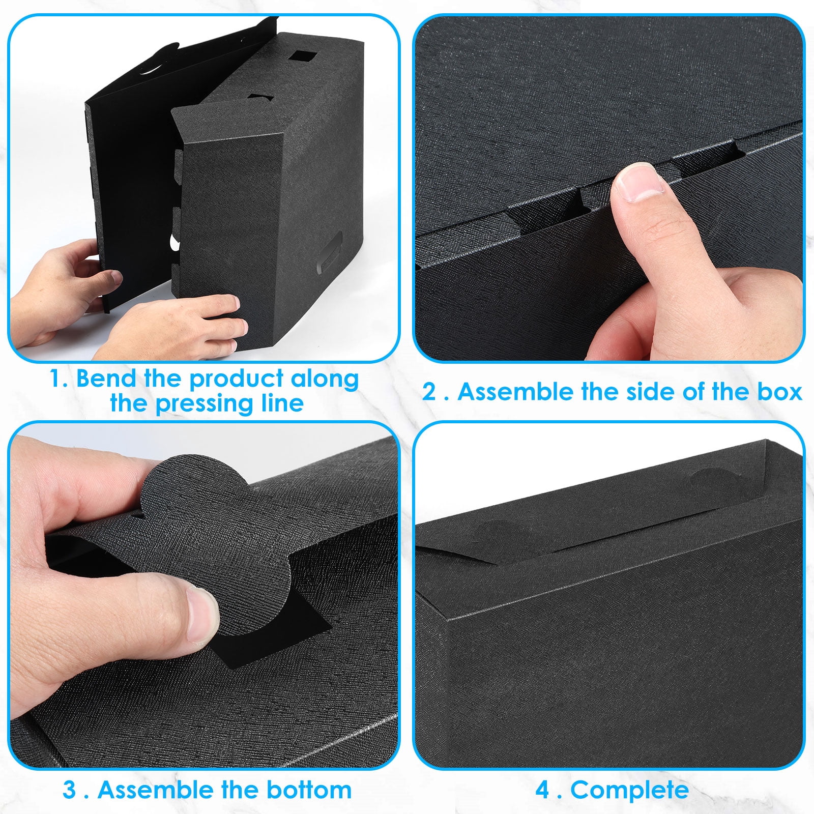 Duety 4Pcs Scrapbook Paper Holder Collapsible Scrapbook Paper Organizer Portable File Organizer with Handle Multipurpose Plastic Scrapbook Holder Bin for Documents Books Journals Scrapbooks