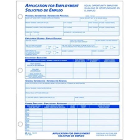 adams 9661es bilingual employee application 44 2 per pk walmart com