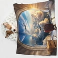 thumbnail image 6 of Yiaed Sunset Airplane Travel View Print Dog Blankets-Cat Blanket Washable for Couch Protection,Puppy Blanket, Soft Plush Reversible Throw Furniture Protector-Medium, 6 of 8