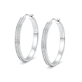 thumbnail image 2 of VEEDOFA Silver Plated CZ Hoop Earrings for Women, Lightweight Hoops, Gift for Women, 2 of 9