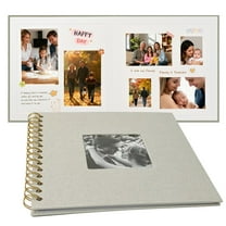 WLGJL 8 x 8 Inch Scrapbook Photo Album Linen Cover, Hardcover Kraft White Pages Memory Book, for Travel Wedding Guest Book Christmas Baby Shower (20 Sheets/ 40 Pages, Beige)