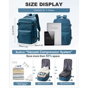 Travel Vacuum Backpack with Air Pump, Vacuum Seal Carry on Backpack for Airplanes, Vacuum Back Pack for Travel Backpack with Vacuum Compression Business Day Vacpack Backpack for Women Men Blue