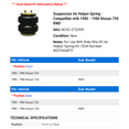 thumbnail image 2 of Suspension Air Helper Spring - Compatible with 1980 - 1986 Nissan 720 RWD 1981 1982 1983 1984 1985, 2 of 2