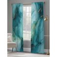 thumbnail image 4 of Turquoise Ombre Marble Sheer Curtains 108 Inch Length 2 Panels Set for Living Room/Bedroom, Modern Ink Painting Abstract Semi Curtain Sheers Drapes Rod Pocket Curtains Window Treatment 52''x108''x2, 4 of 7