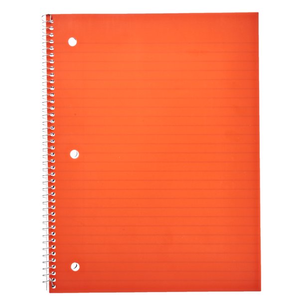 Pen + Gear, 1Subject Notebook, Wide Ruled, 80 Sheets, Orange Walmart