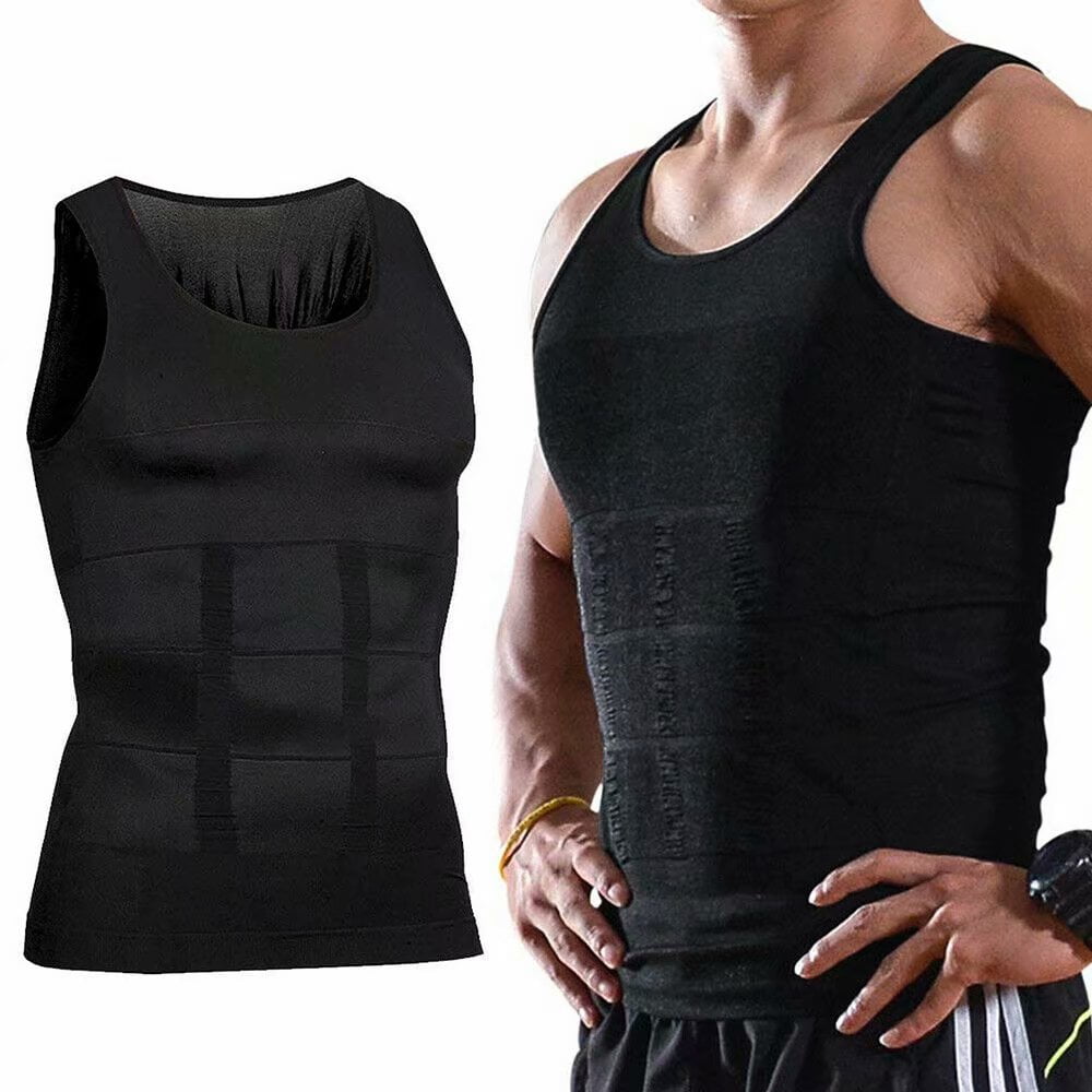 Men Compression Shirt Slimming Body Shaper Vest Tummy Control Shapewear Abdomen Undershirt