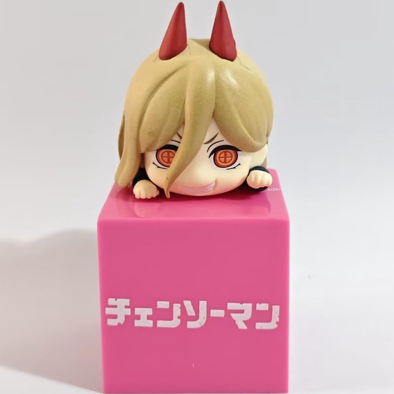 Newly Denji Pava Machima Figure Lying Q Version Denji Pava Machima Anime Figures 10cm/3.9inch PVC Character Decoration Gifts (Pava)