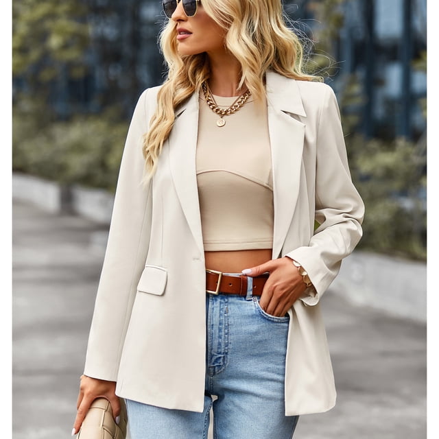 Blazers largos para mujer,Chaqueta de traje para mujer Chaquetas de traje largo para mujer Chaqueta de traje para mujer Mejor en su clase
