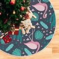 thumbnail image 5 of GZHJMY Flamingo Christmas Tree Skirt Home Decoration Large Round Christmas Tree Skirt for Holiday Party Home Christmas Day Ornaments, 35.4", 5 of 6