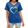 thumbnail image 1 of VJATTWR Hauts à Manches Courtes pour Femmes T-Shirt de Sensibilisation Casse-Tête T-Shirt Imprimé Manches Courtes P, 1 of 5