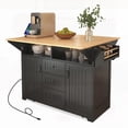 thumbnail image 4 of Brand Kitchen Island with 2 Drop Leaves & 3 Deep Drawers - Dual Folding & Multifunctional, 4 of 24