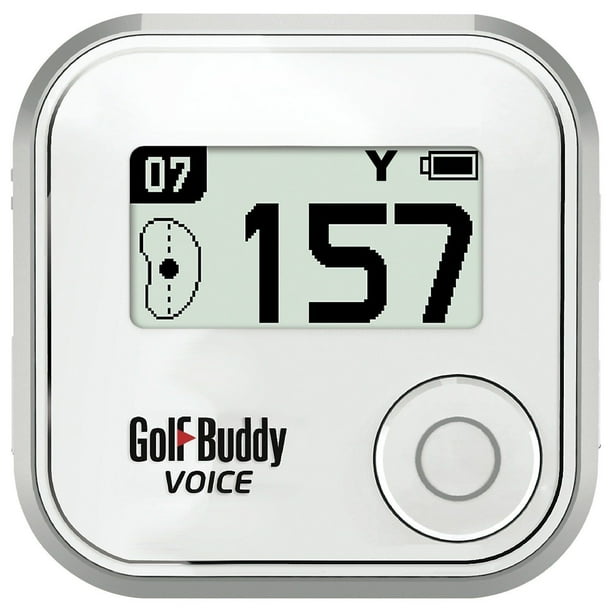 GolfBuddy Voice 2 Golf GPS/Rangefinder, White/Silver