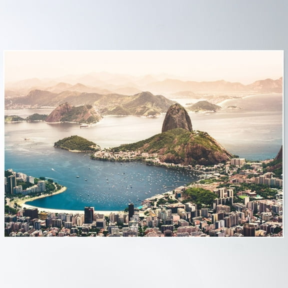 Rio De Janeiro Brazil Poster Wall Art, Modern Wall Decor For Living Room Bedroom, 8x12 UNFRAMED