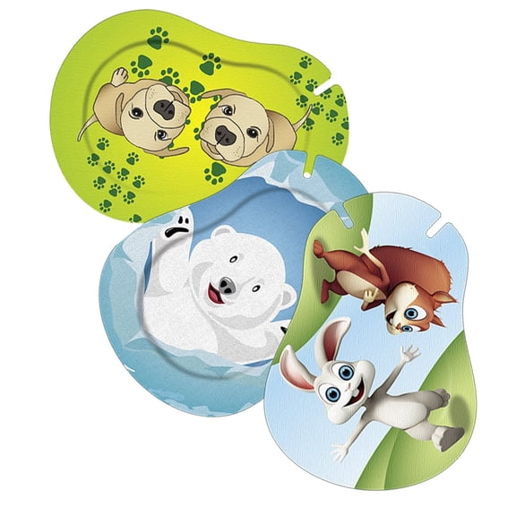Ortopad Bamboo Adhesive Eye Patches, 30/pack, Regular Size, Animals Pack - Polar Bear, Dog, Bunny/Squirrel