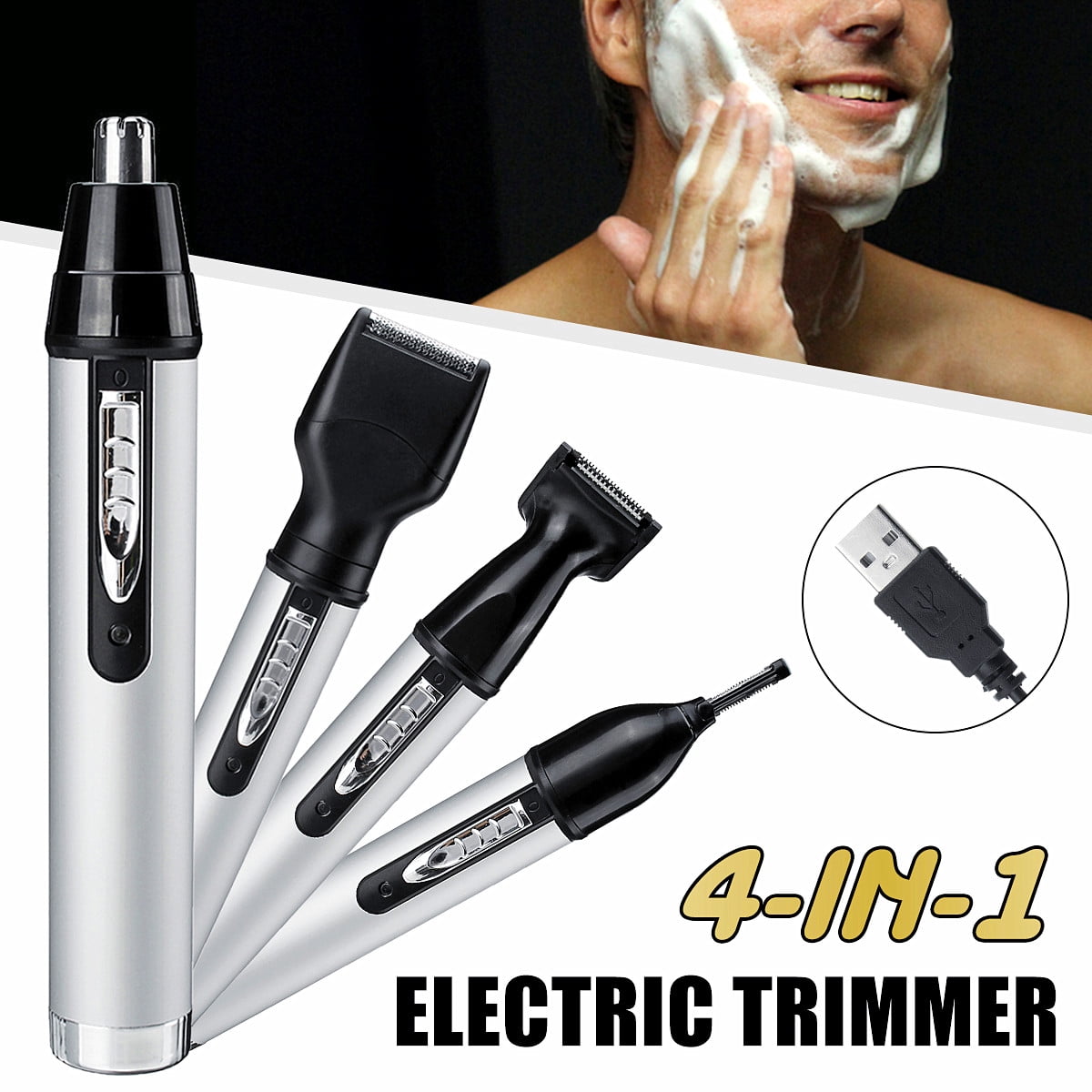 4 In 1 Electric Brow Trimmer Razor Nose Hair Remover Facial Face