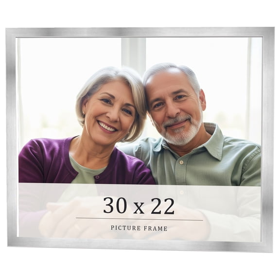 30x22 Frame Silver Real Wood Picture Frame Width 0.75 inches | Interior Frame Depth 0.5 inches |