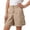 Khaki, variant on BXJX Girls Cargo Shorts, Relaxed Fit Above the Knee Summer Elastic Waist Kids Shorts with Pocket Khaki Size 7 T