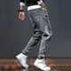 thumbnail image 4 of Pantalones vaqueros para hombre, estilo harén, estilo coreano, de verano, clásicos, con corte de bota, de algodón, elásticos, negros, rotos, talla XL, 4 of 5