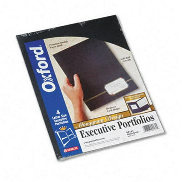 Oxford 04161 Série Monogramme Portfolio d'Affaires - Couverture Premium Stock - Noir/or - 4/paquet