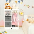 thumbnail image 3 of Infans Kids Dress up Storage Hanging Armoire Dresser Costume Closet w/Mirror & Toy Bins, 3 of 7