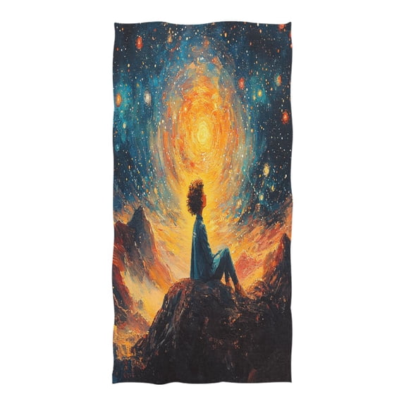 Oversized Beach Towel Extra Large Absorbent Microfiber Bath Towels Soft Quick Drying Child Look at Stars 74"x37"
