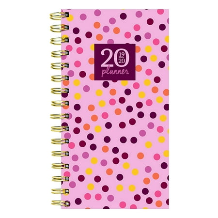 July 2019 - June 2020 Pink Polka Dots Small Daily Weekly Monthly