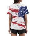 thumbnail image 4 of YLHFASHION T-Shirts Graphiques pour Femmes 4 Juillet Col Rond 2025 Drapeau Américain Manches Courtes Indépendance T-shirt d'Été Liquidation T-shirt à Manches Courtes pour Femmes, 4 of 5