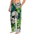 thumbnail image 2 of Xecao Skull and Palm Leaves Men's Straight Lounge Pajama Pants: The Ultimate in Comfortable Sleepwear, 2 of 9