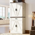 thumbnail image 4 of ANPOO 71''Tall Farmhouse Kitchen Pantry Cabinet, 7 Layers Storage Cabinet, 3 Drawers, 6 Hanging Shelves, Adjustable Shelves, Versatile Large Rustic Cabinet for Kitchen, Dining Room, Living Room, 4 of 7
