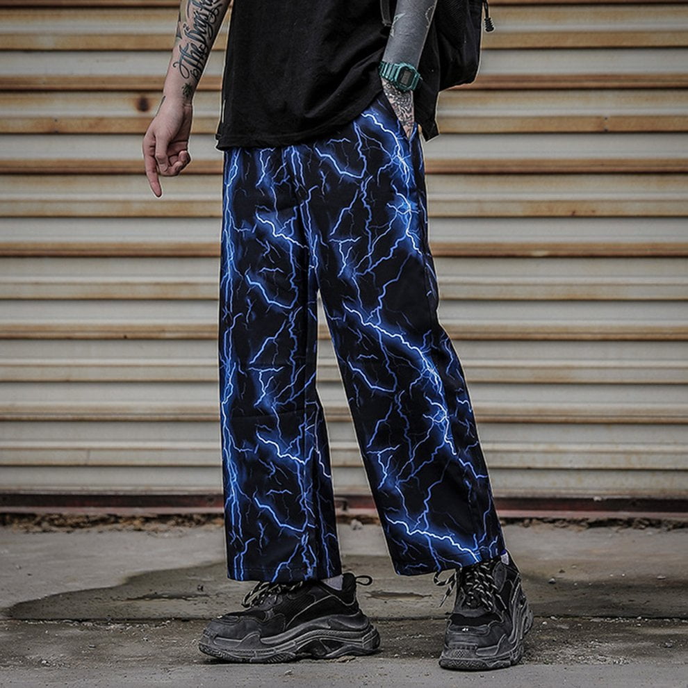 NEW Mens Lightning Straight-leg Casual 
