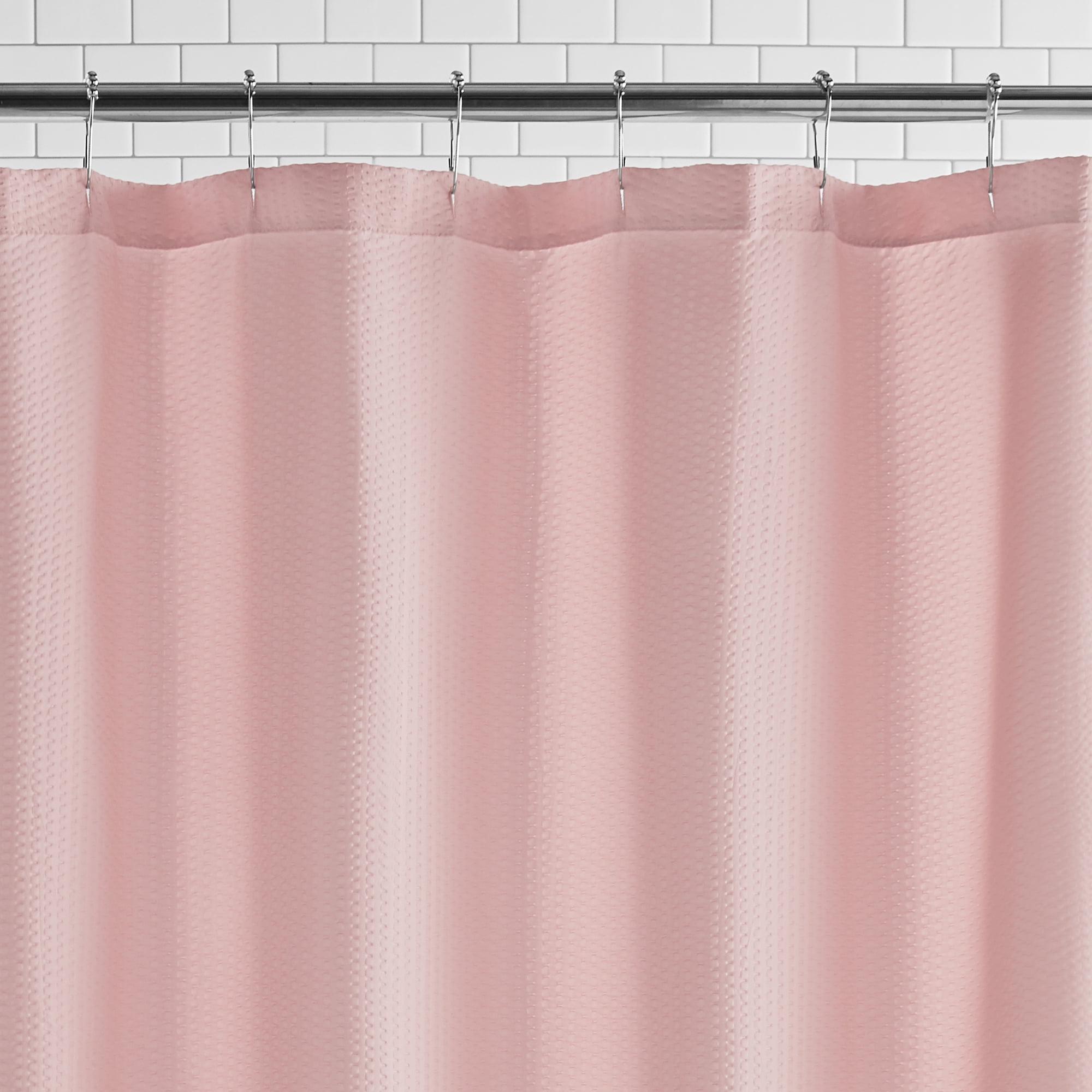 (3 pack) Mainstays Pearl Blush Water-Repellent Embossed Microfiber Fabric Shower Liner, 70" x 72"