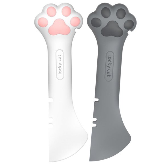Dsseng 2 Pieces Multi-Functional Pet Food Can Spoon Mini Spatula Can Opener for Pet Cat Dog Feeding Can