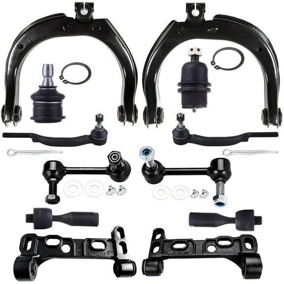 SCITOO 12pc Front Suspension Kit Outer Inner Tie Rod End Sway Bar End Upper Lower Ball Joint Control Arm fit for Rainier 2004-2007 for Trailblazer 2004-2007 for Envoy 2004-2007 ES3675 ES3676