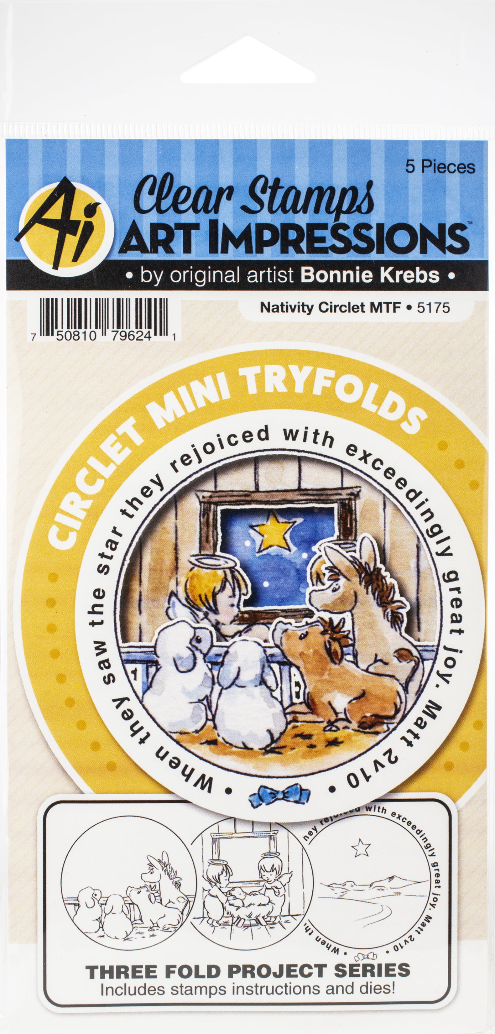 Art Impressions Circlet Mini Tryfolds Stamp & Die Set-Nativity Circlet MTF 