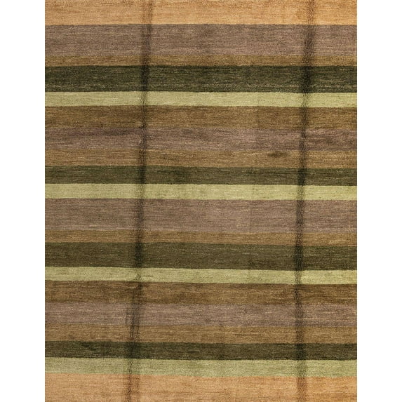 Ahgly Company Machine Washable Indoor Rectangle Abstract Bronze Brown Area Rugs, 4' x 6'