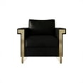 thumbnail image 2 of Castle Place Comtemporary Glam Velvet Upholstered Armchair, Black, 2 of 8