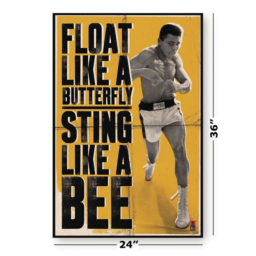 Muhammad Ali Personality Poster Float Like A Butterfly Sting Like A Bee Clear Poster Hanger Walmart Com