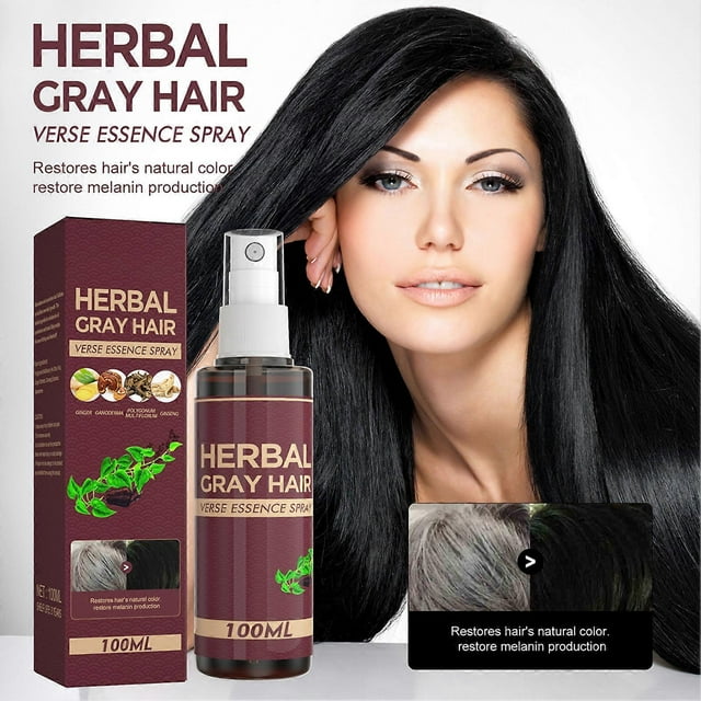 100ml Hair Darkening Spray Anti Gray Hair Herbal Serum Blacken Hair Reduce Gray Hair Scalp Nourish Spray