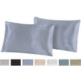 thumbnail image 4 of Satin Radiance 230 Thread Count Blue Polyester Pillowcases, Standard, (2 Count), 4 of 7