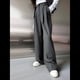 thumbnail image 5 of Pantalones de Trabajo para Mujer, de Pierna , de Vestir, de Cintura Alta, Informales, para Oficina y Negocios Gris M, 5 of 9